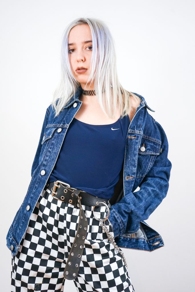 mid blue vintage 90s stone wash denim jacket