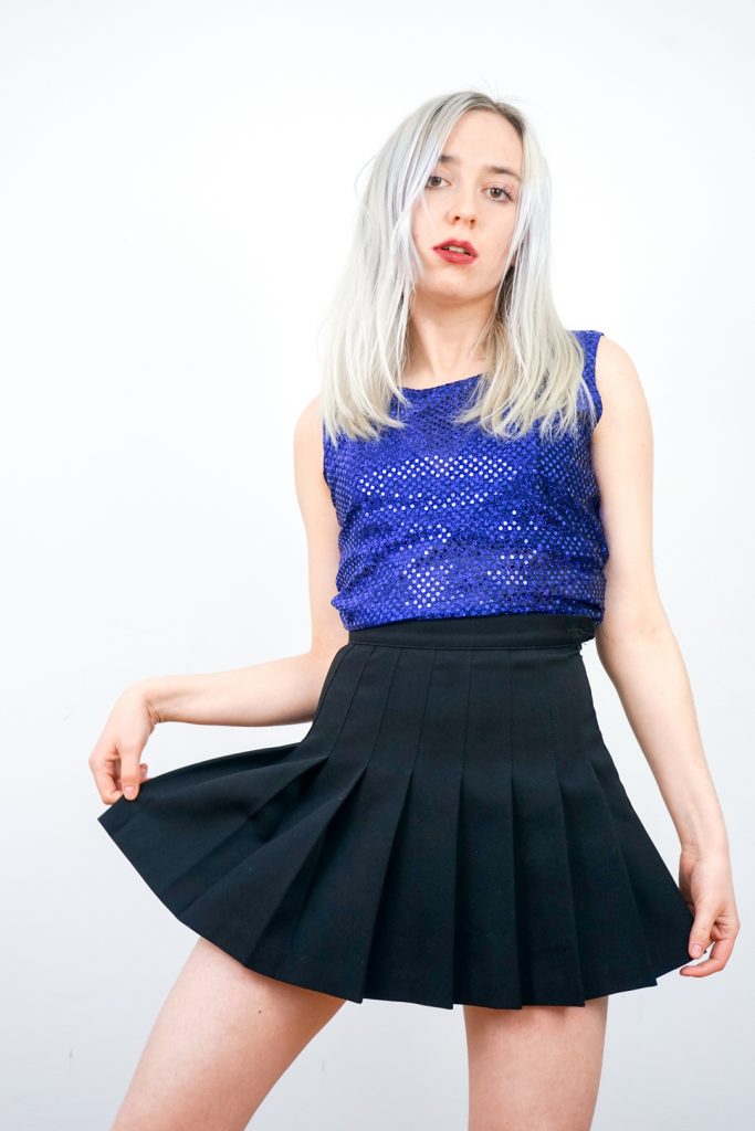 vintage 80s see-through festival sequin crop top