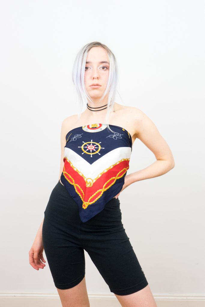 vintage 80s nautical bandana top