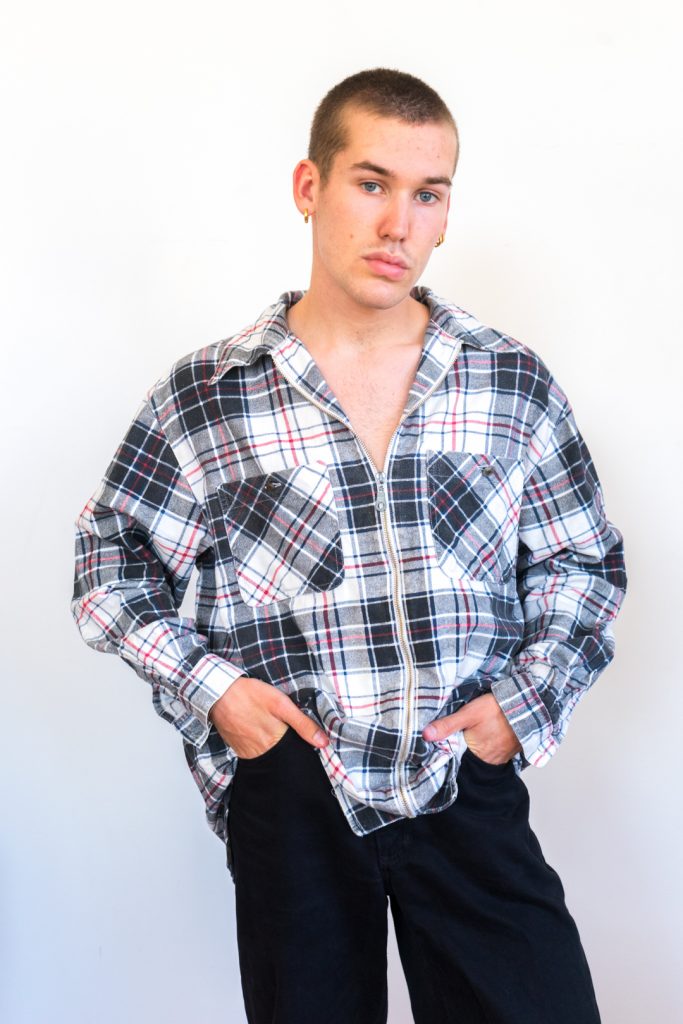 zip up vintage 90s indie flannel shirt