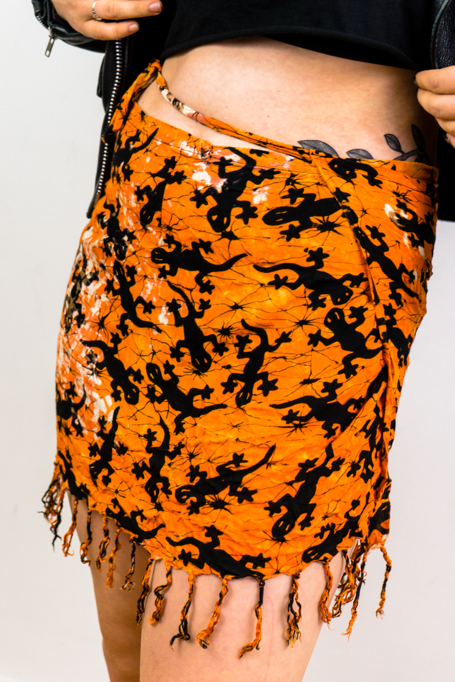flaming hot vintage 90s tie dye salamander wrap skirt - Image 5