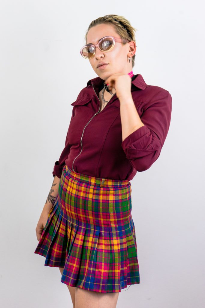 plaid vintage 80s high waisted tennis skirt
