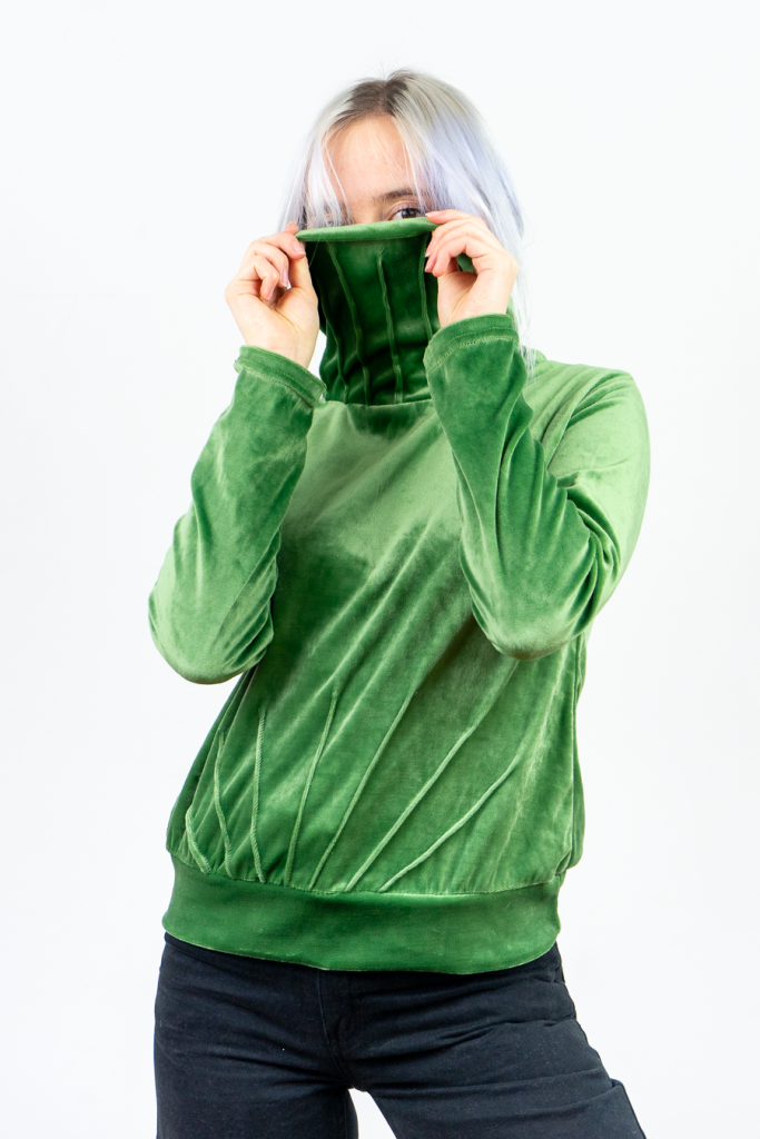 fairy dust vintage 90s green velvet turtleneck sweater