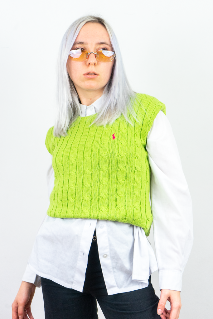 rare vintage 90s Ralph Lauren cable knit sweater vest