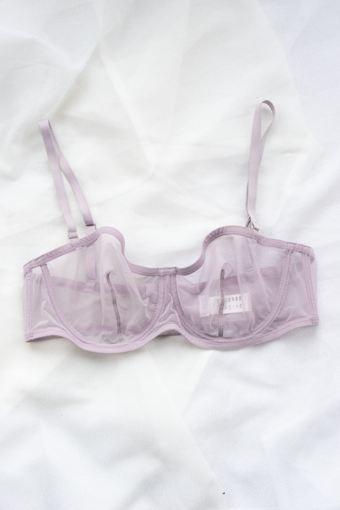soft goth French designer vintage 1990s Eres Paris lilac see-through bralette