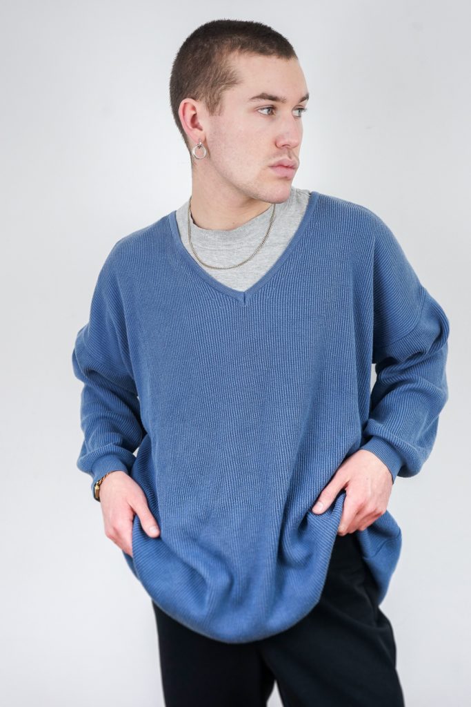 comfy unisex vintage 90s timeless rib pattern sweater