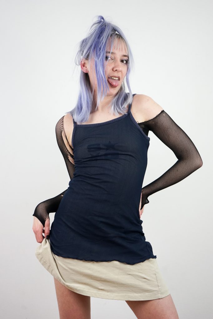 stretchy double-layered early 2000s wave seam dress - XS