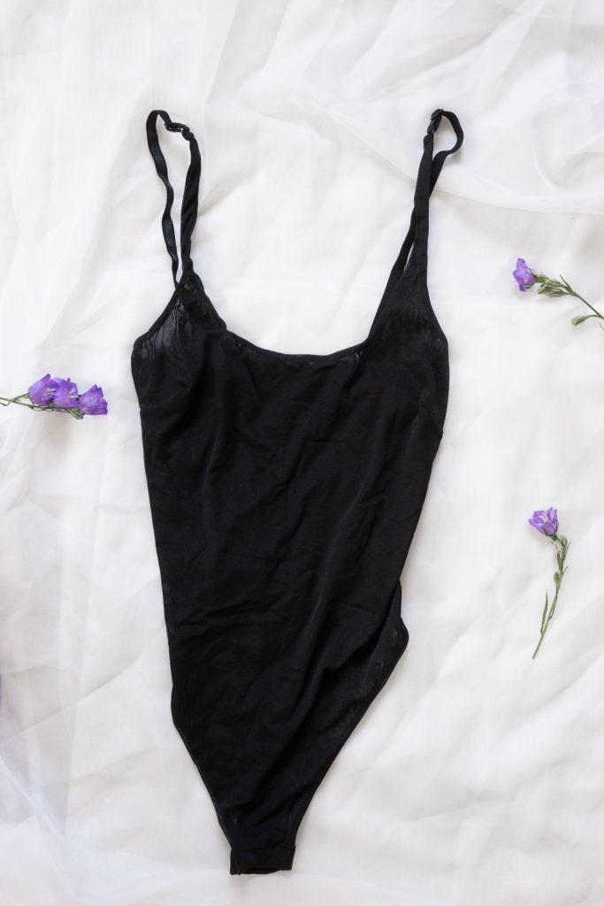 see-through vintage 1990s mesh thong bodysuit - S