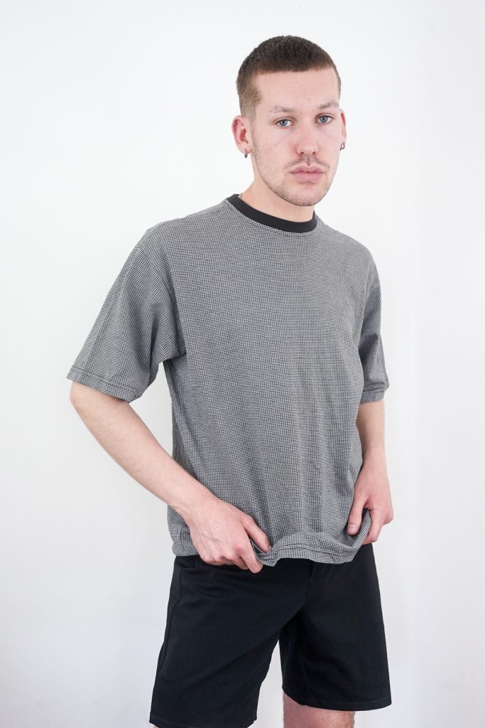 comfy vintage 90s hoodstooth pattern festival shirt - L