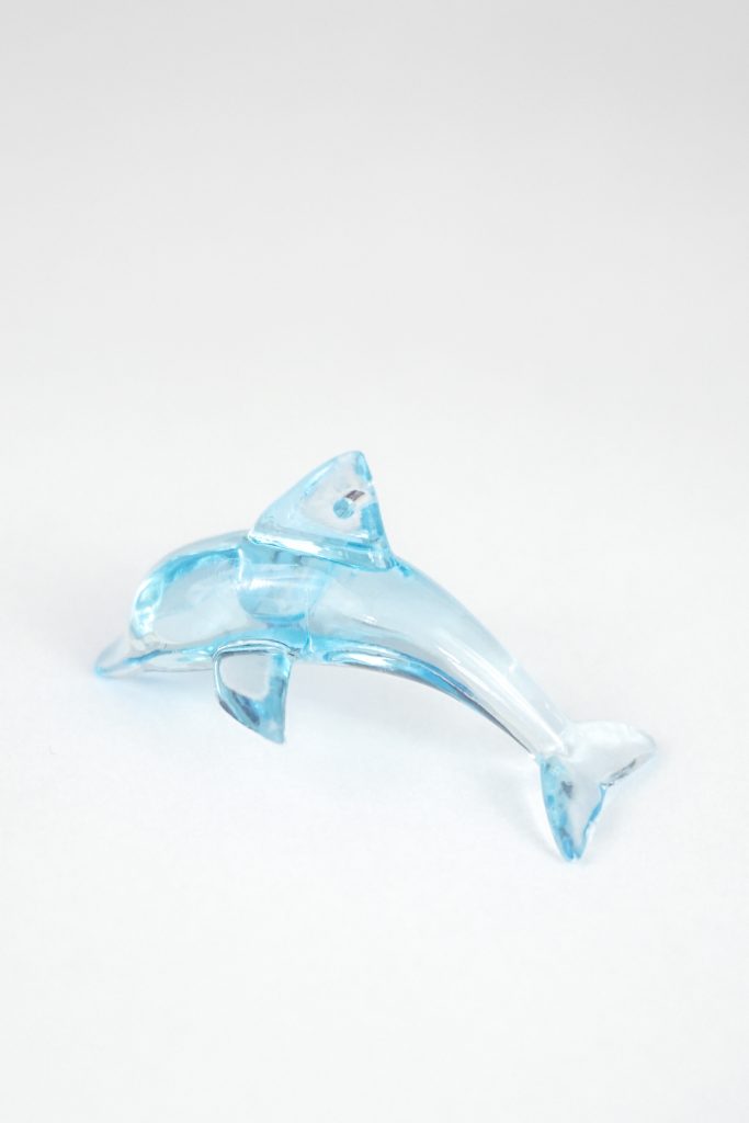 funky vintage 90s see-through dolphin charm pendant