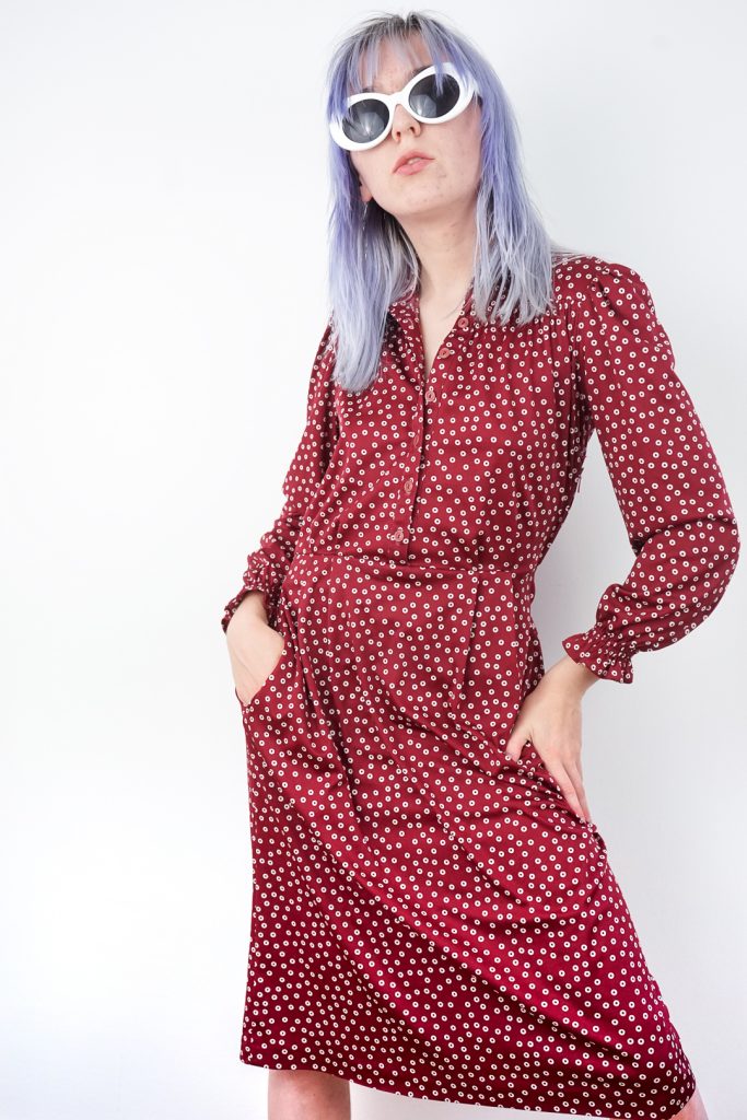 stunning patterned vintage 60s psychedelic dress - XS/S