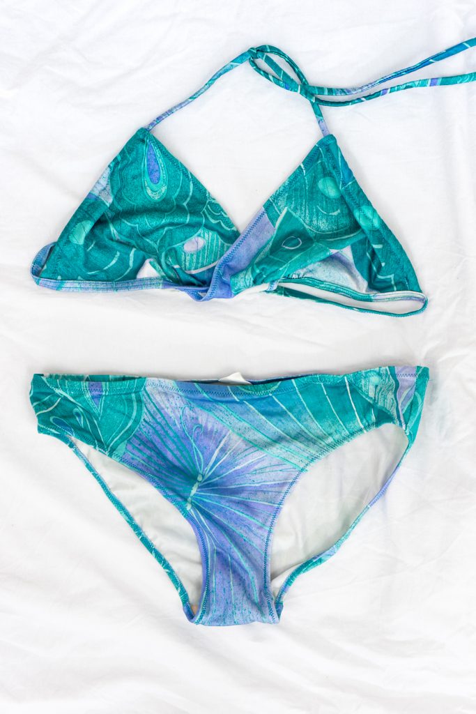vintage 80s abstract patterned bikini set - M