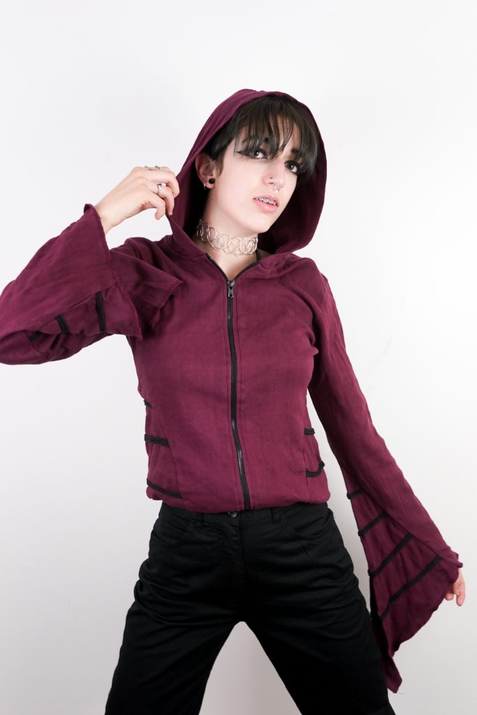 asymmetrical vintage 90s fairy grunge zip jacket