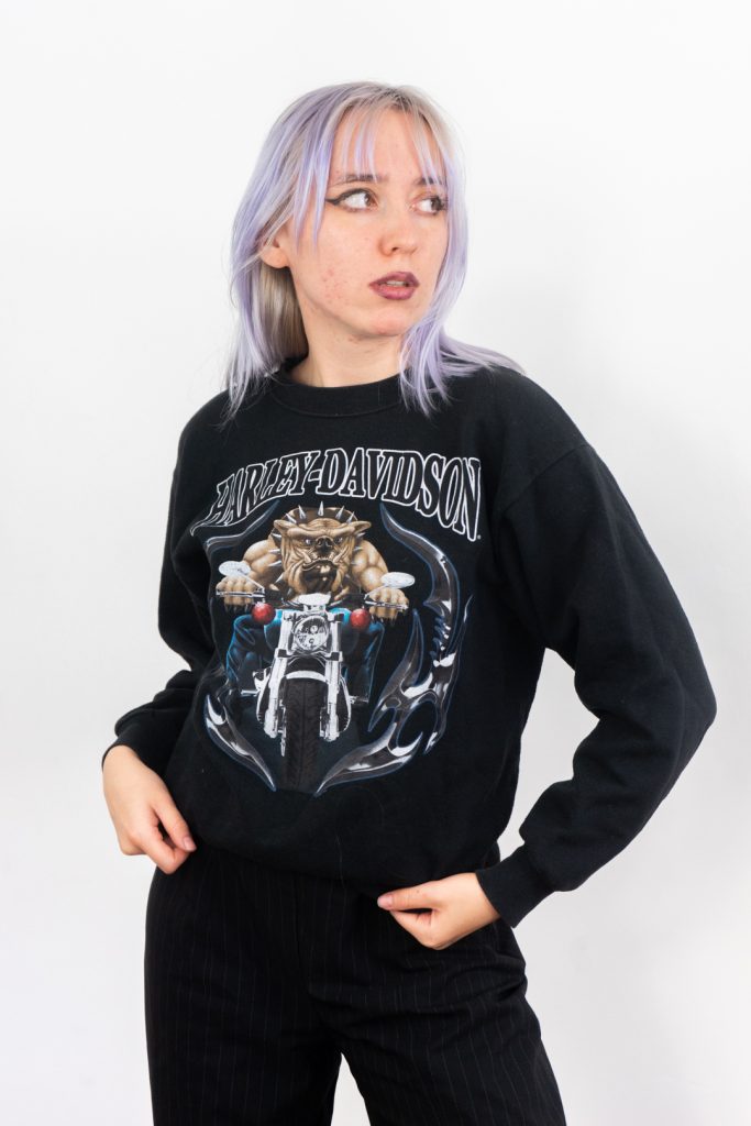 TOUCHED BY ANGELS rare vintage 90s Harley Davidson sweater