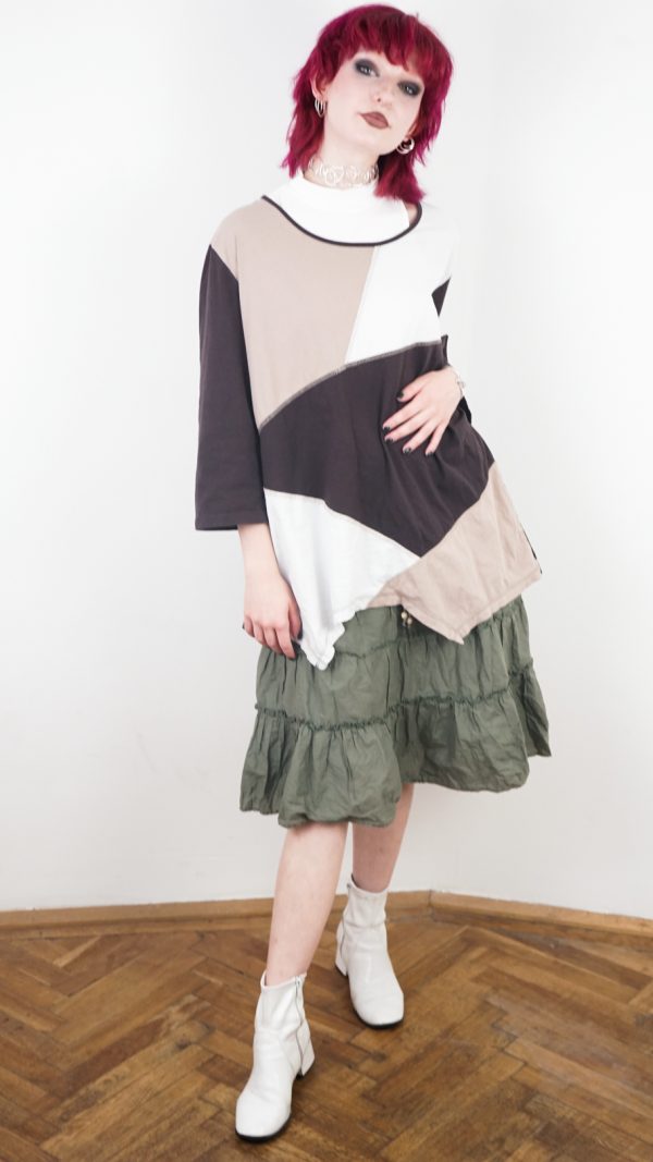 pointy asymmetrical patchwork look fairy goth 90s dress