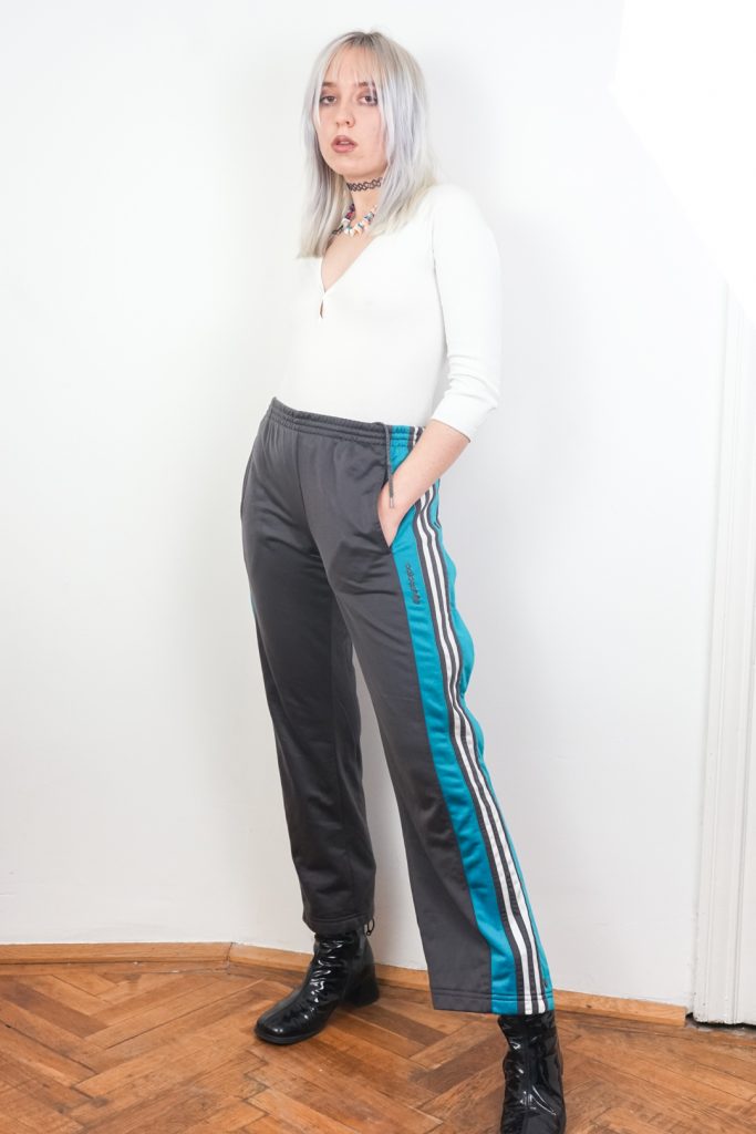 rare vintage 90s petite adidas adibreak popper trackpants