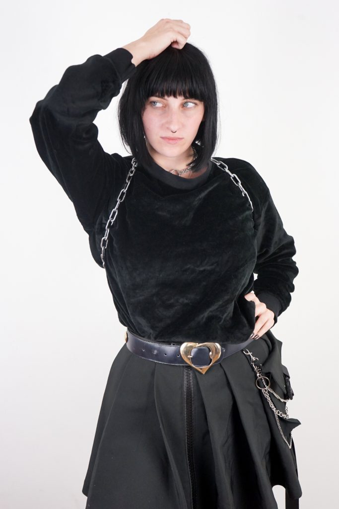 super soft vintage 90s black velvet sweater