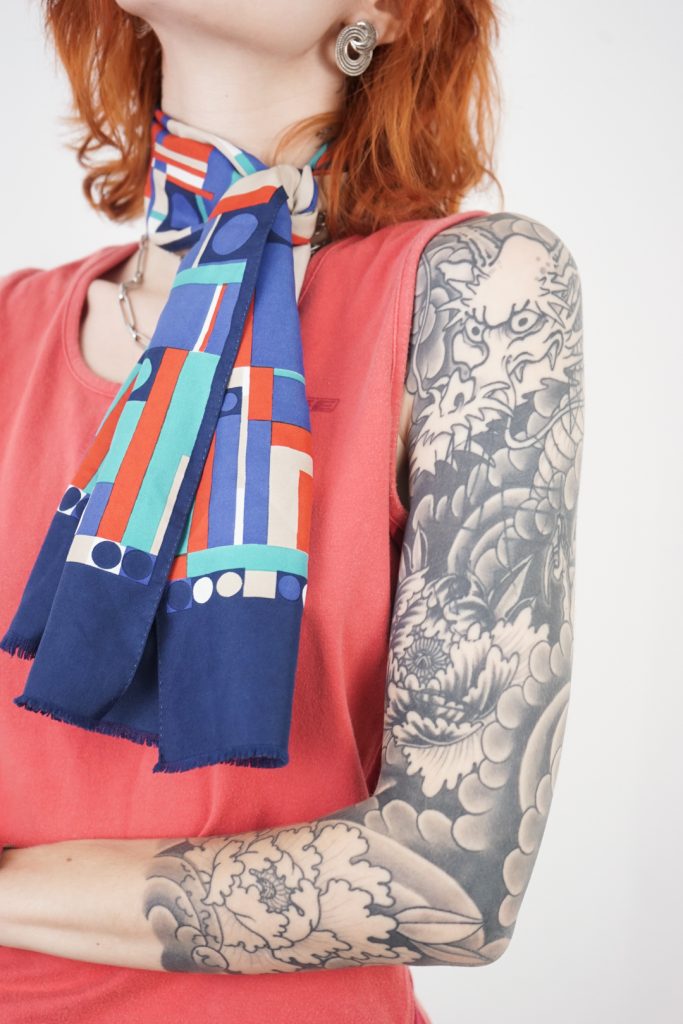 vintage 60s abstract Bauhaus scarf