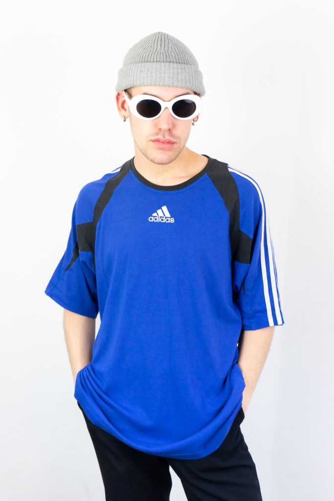 boxy vintage 90s adidas embroidered logo shirt