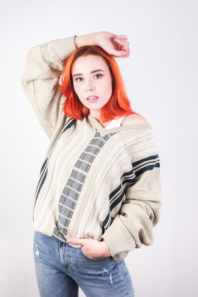 comfy patterned vintage 90s casual indie sweater