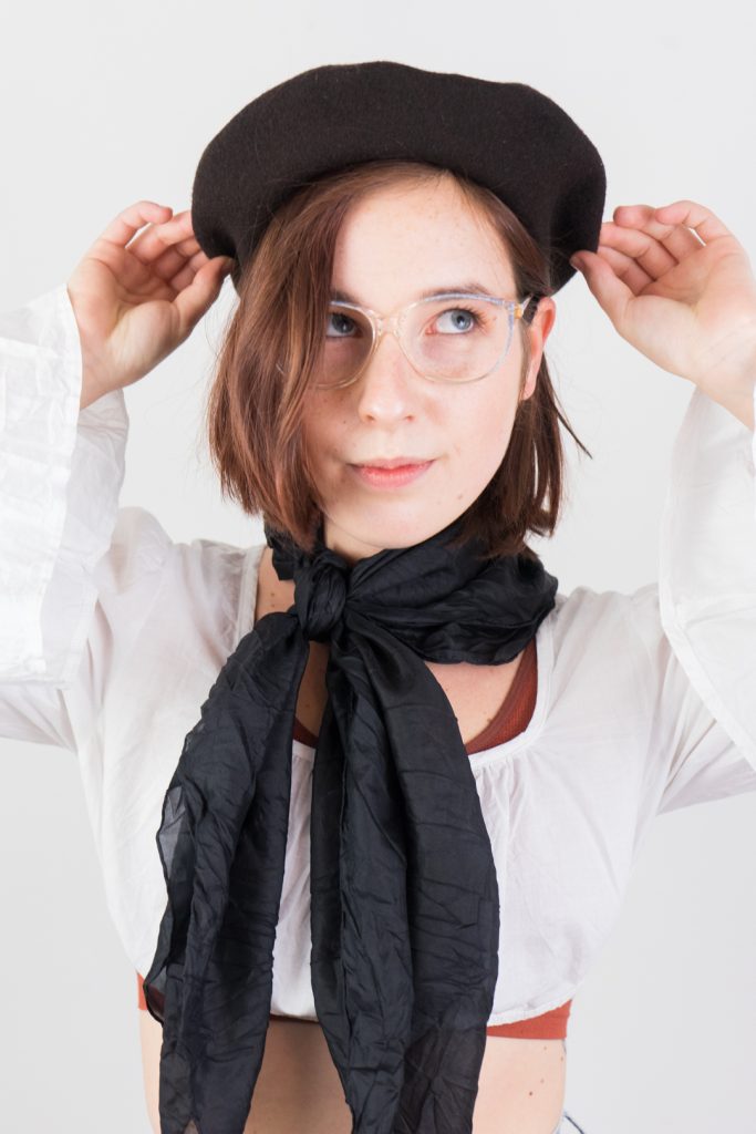 deep brown vintage 60s wool beret