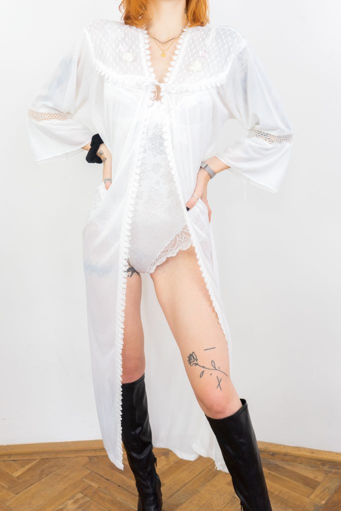 enchanted vintage 1960s rare see-through lace peignoir