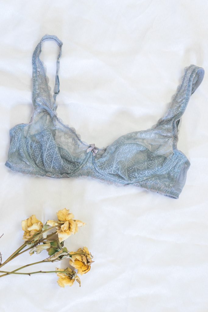 faded blue romantic vintage Y2K lace bralette