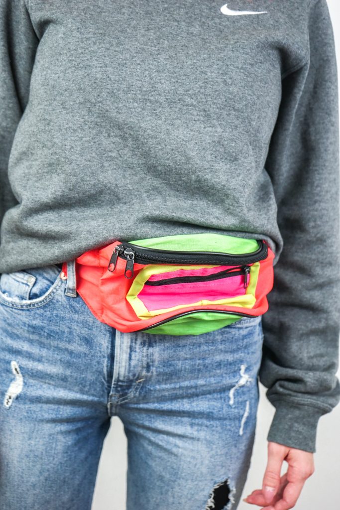 vibrant vintage 80s neon bumbag