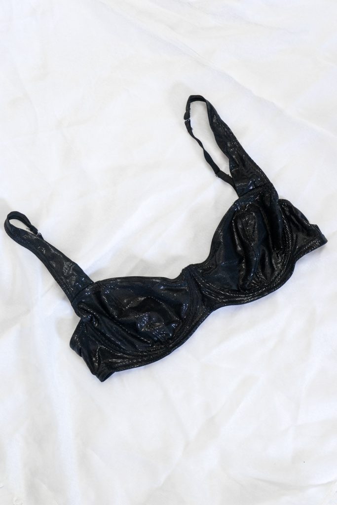 vintage 1980s shiny starlight glitter bralet