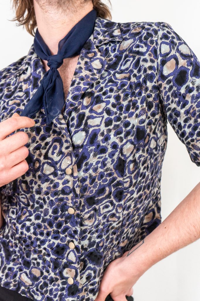 dark blue vintage 60s see-through scarf