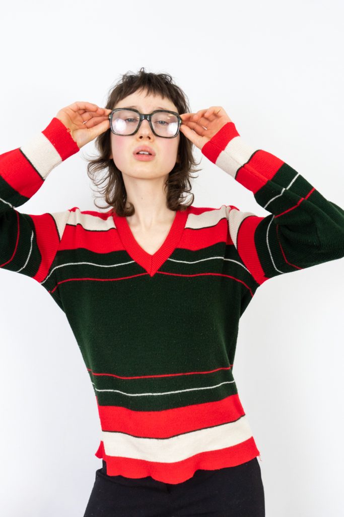 iconic geeky striped vintage 1970s knit sweater