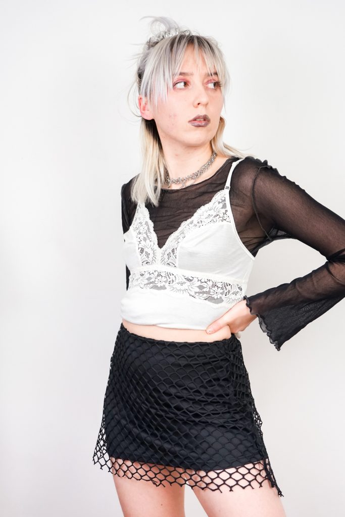 romantic vintage 90s see-through lace cami top