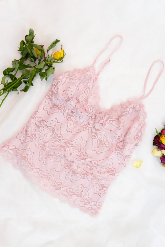 cropped vintage 1990s soft butterfly lace cami top
