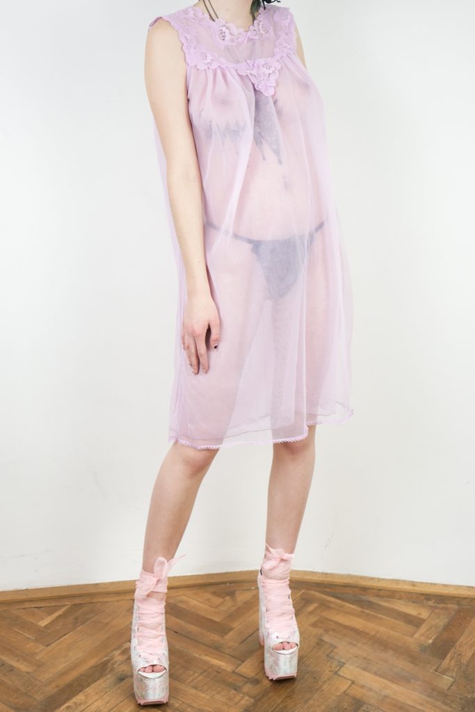 translucent vintage 1960s flowing see-through babydoll dress