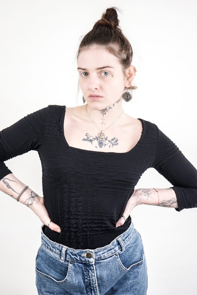 all black textured vintage 90s shirt