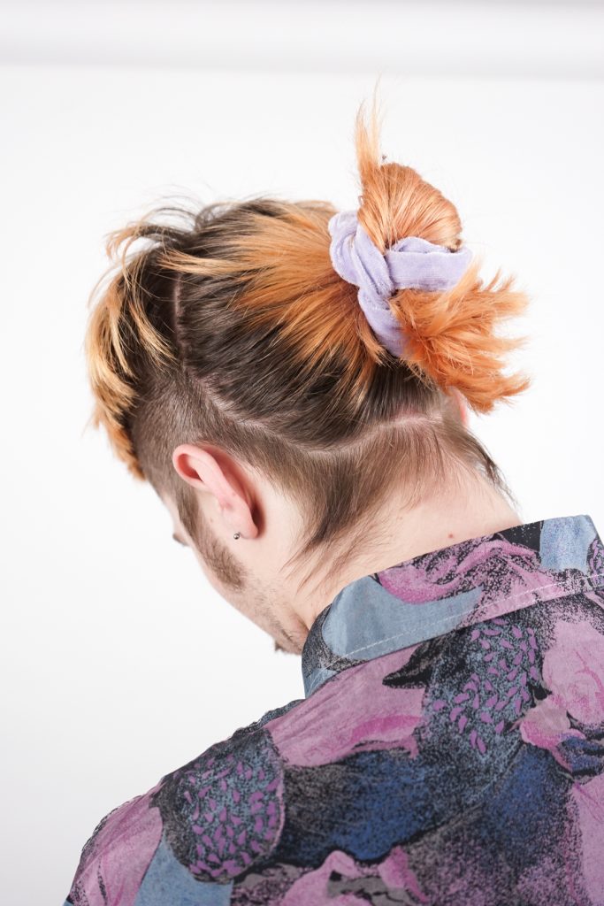 lilac vintage 90s velvet scrunchie