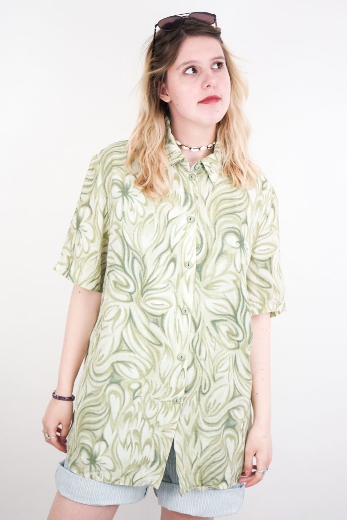 muted flowers abstract timeless pure viscose unisex shirt