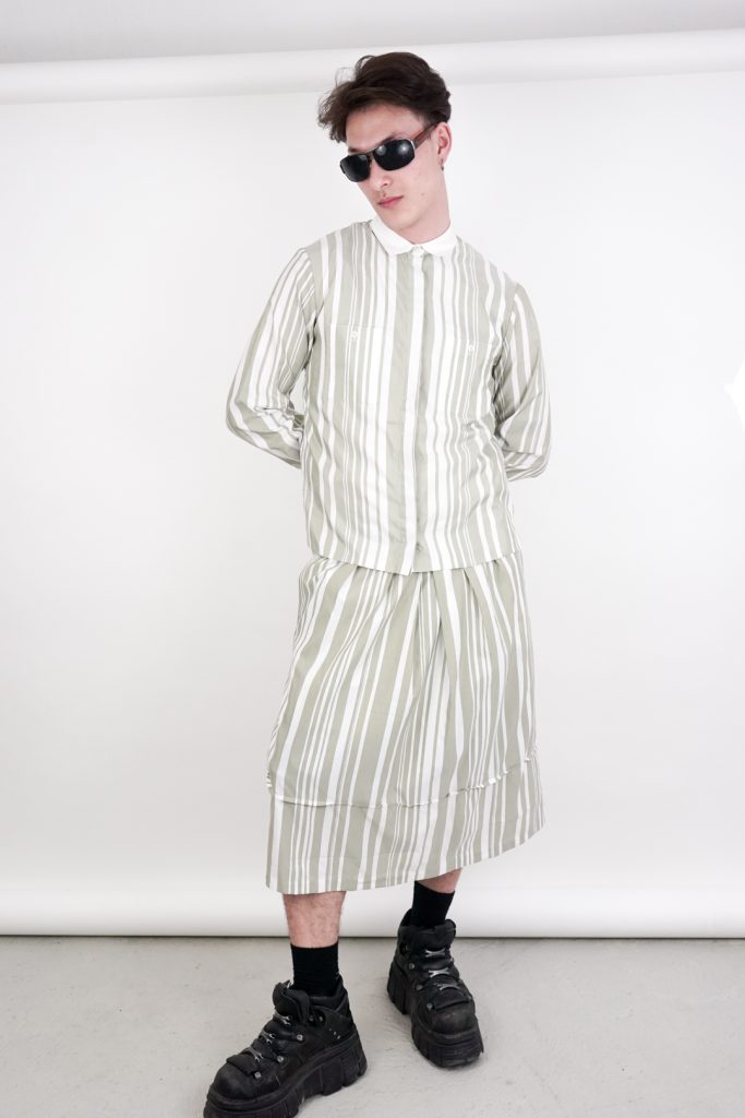 unique vintage 80s striped two-piece set