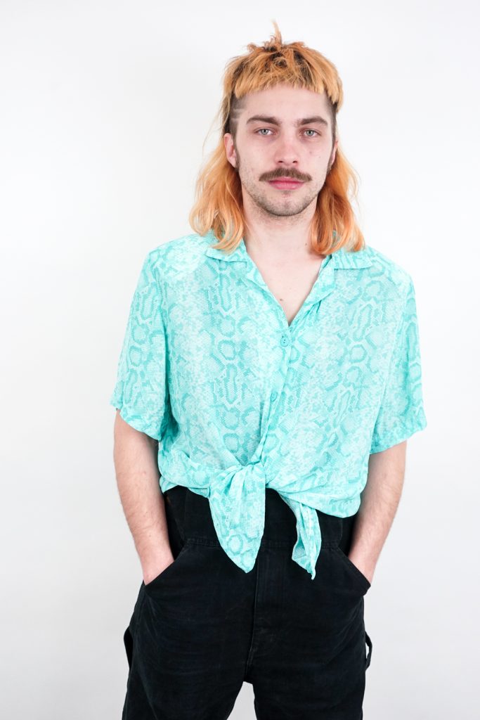 unisex vintage 80s pure viscose snake shirt