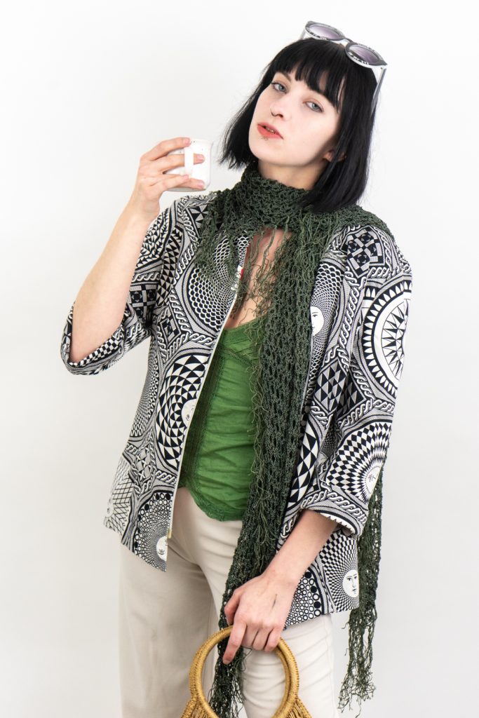 unique handmade vintage 90s celestial reversible sun hippie jacket