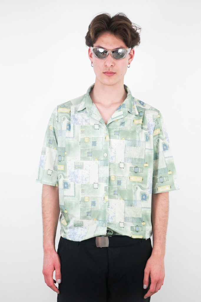 abstract patterned vintage 80s button-up shirt