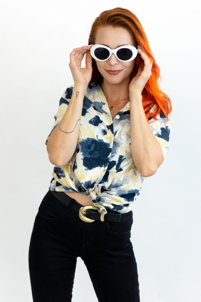 abstract pattterned vintage 80s viscose button-up shirt