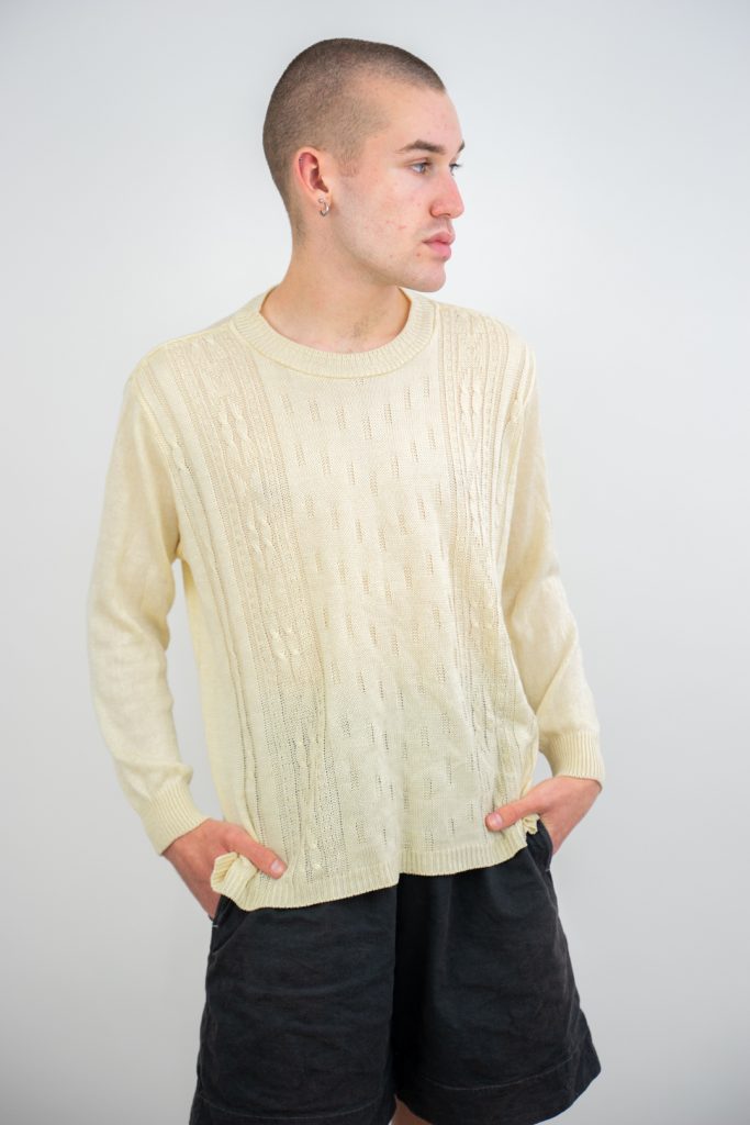 classic knitted beige light vintage 70s sweater