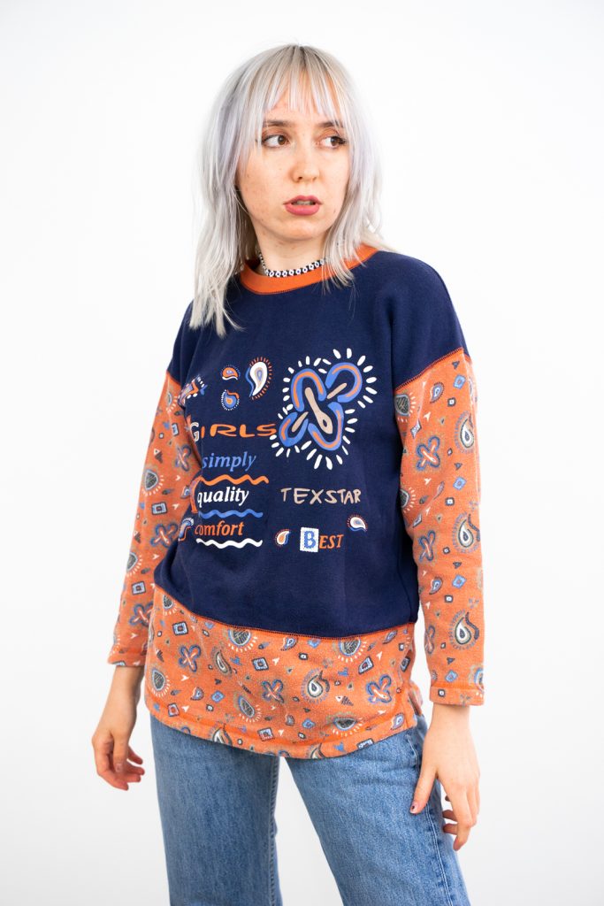funky vintage 90s patterned girls indie sweater