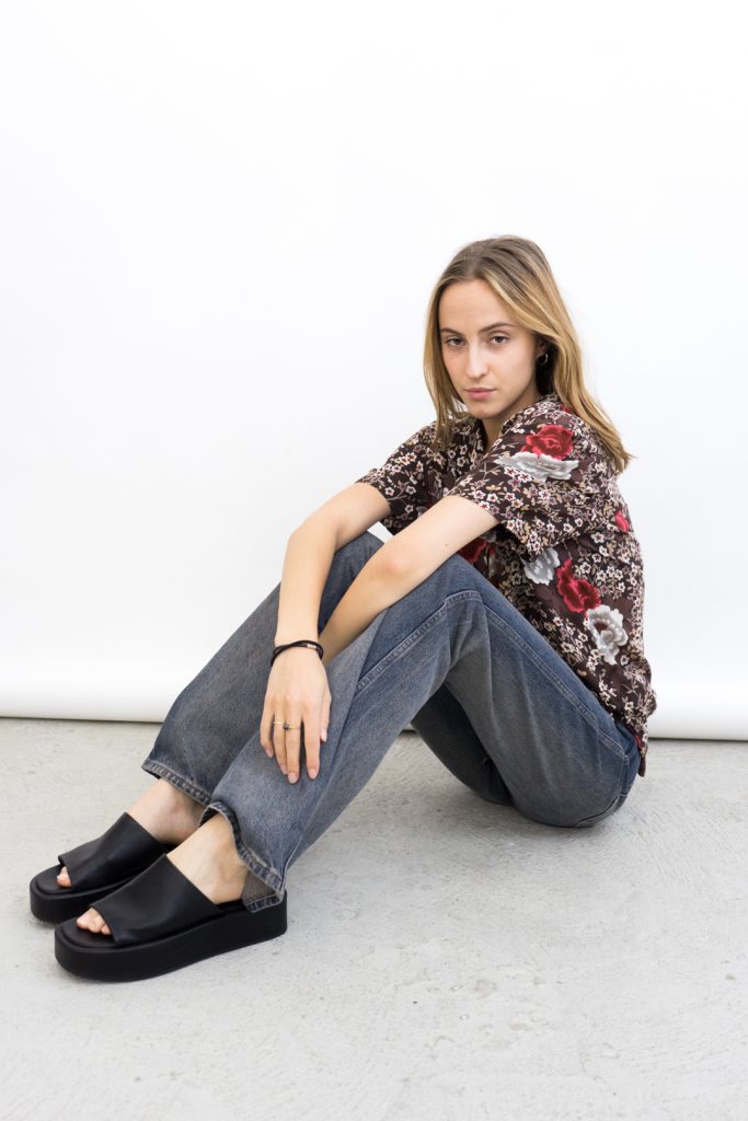 grungy rose vintage 90s viscose button-up see-through shirt