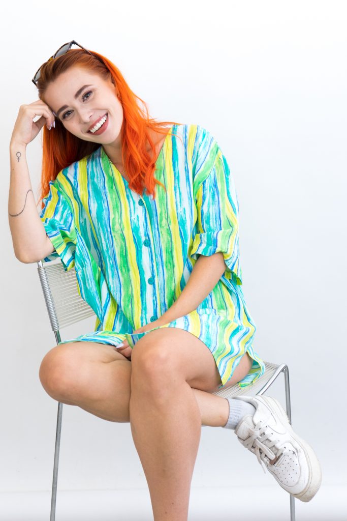 striped vintage 80s viscose button-up shirt