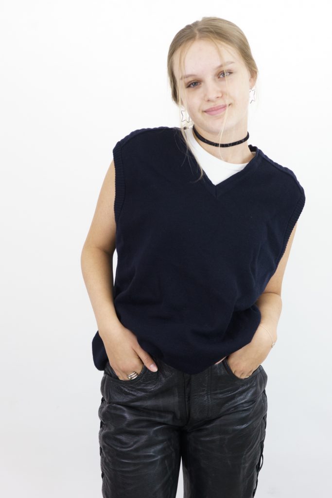 timeless vintage 80s knitted unisex sweater vest