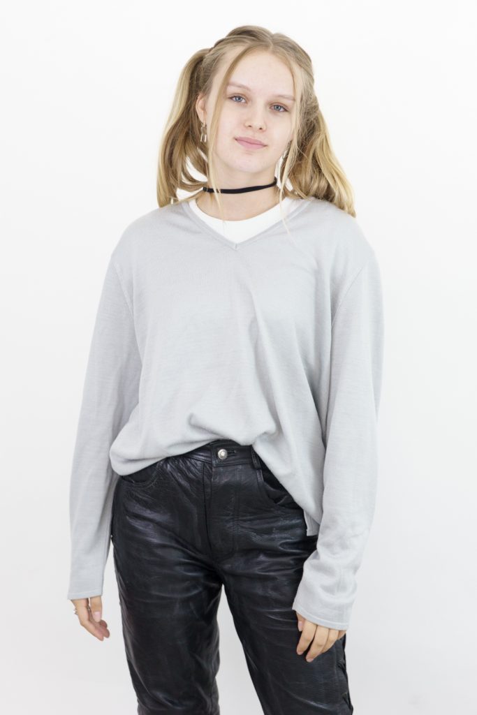 unisex vintage 90s knitted grey indie sweater