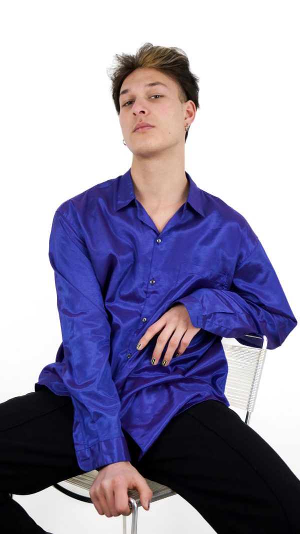 chatoyant real silk vintage 80s witchy unisex shirt