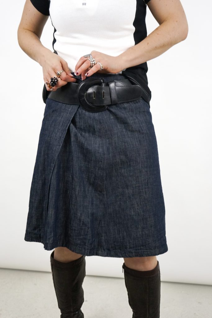 iconic vintage 90s rare Jil Sander asymmetrical denim skirt